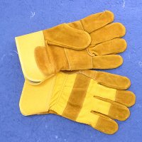 YELLOW COW SPLIT LEATHER GLOVES